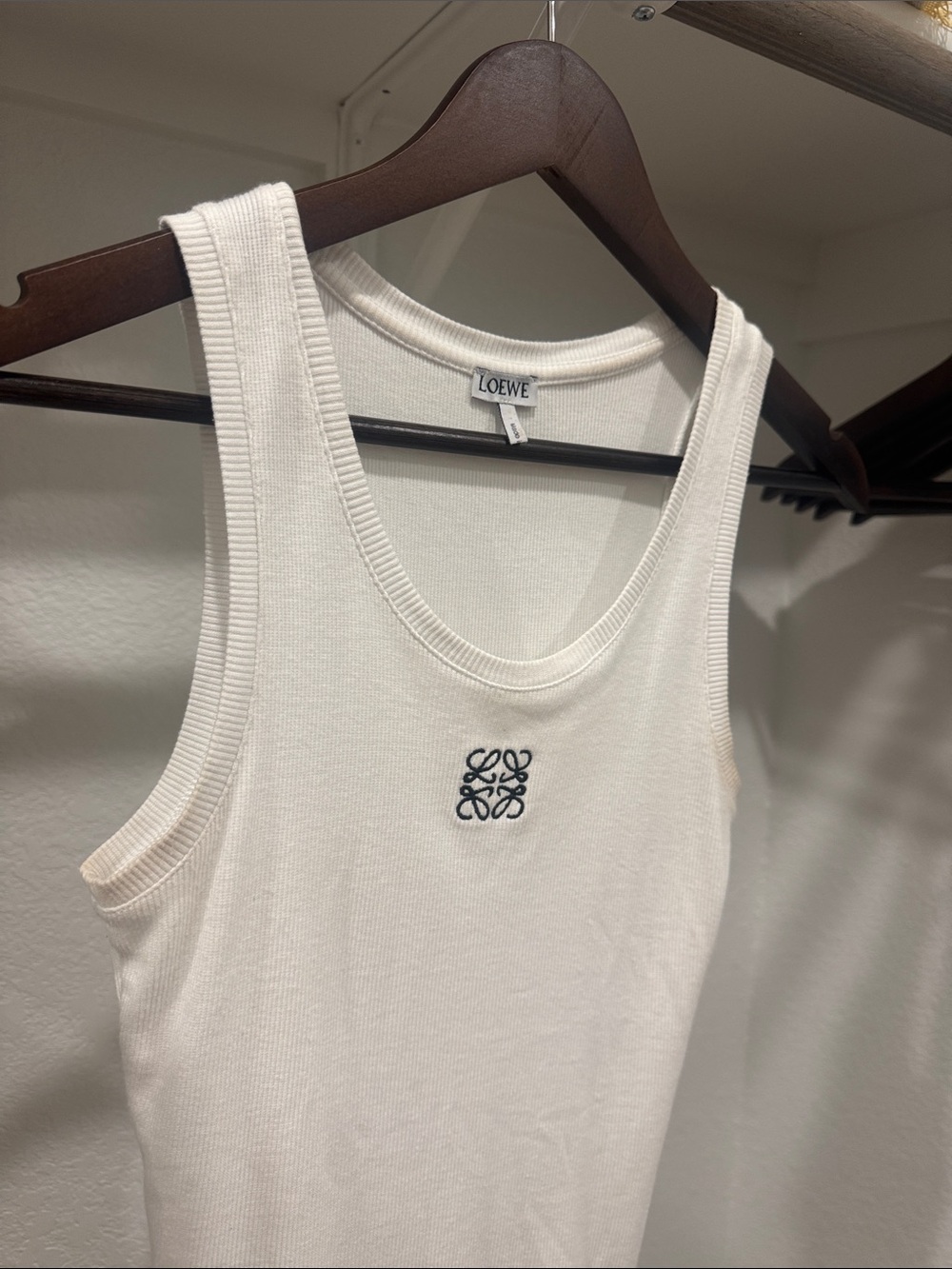 Loewe Cream Ribbed Logo Tank - Picture 2 of 5